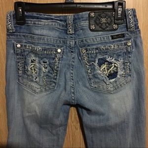 Miss Me distressed embroidered Jeans Sz 28